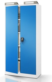 Biurowa szafa metalowa na akta JAN, 900 x 1850 x 400 mm, szaro-niebieska