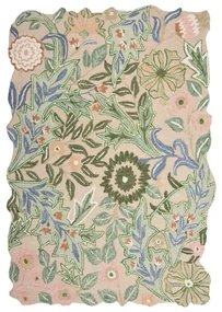 Zielony wełniany dywan tkany ręcznie 200x290 cm Bryony Shaped Floral – Flair Rugs