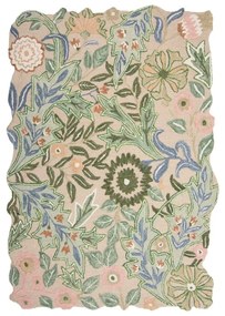 Zielony wełniany dywan tkany ręcznie 160x230 cm Bryony Shaped Floral – Flair Rugs