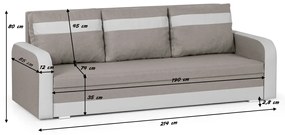 Kanapa sofa 3 os z funkcją spania CONDI Brąz/Brąz