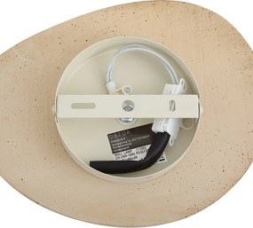 Lampa ścienna Japandi organiczna z naturalnego kamienia i opalowego szkła - Josie