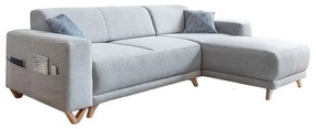 Jasnoszary rozkładany/ze schowkiem narożnik Classy Sophie – Miuform