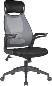 Ergonomiczny fotel obrotowy do biurka popiel + czarny N7-W73