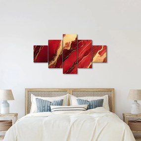 Obraz - Czerwono-złoty marmur (125x70 cm)