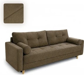 Sofa z Funkcją Spania LONAR Brązowa Boucle Nowoczesna