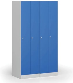 Szafka ubraniowa wąska, 2-drzwiowa, 1850 x 500 x 500 mm, demontaż, zamek cylindryczny, drzwi beżowe