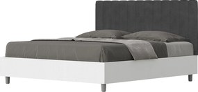Łóżko bez stelaża 160x200 konstrukcja Frassino biała zagłówek microfibra Szary Kaia