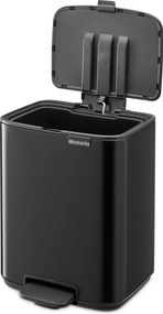 Stalowy kosz na śmieci z pedałem w kolorze matowej czerni 7 l Bo – Brabantia