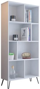 Biały wysoki regał z półkami w stylu loft - Zorina 13X
