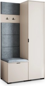 Masseno Garderoba LORI 95/181/51 cm Nowoczesna Szafa do Przedpokoju Kaszmir, MONOLITH 85 (Szary)