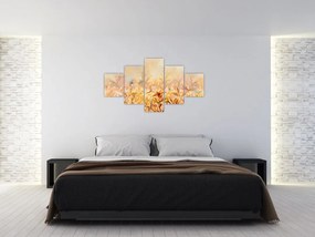 Obraz - Liście w jesiennych kolorach, obraz olejny (125x70 cm)