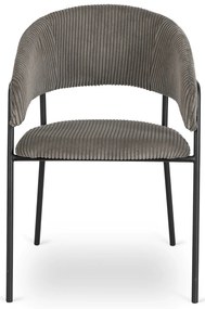 Krzesło Tapicerowane TINKA Szare Sztruksowe Nowoczesne Loft