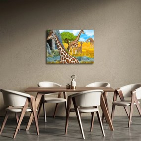 Obraz - Rodzina żyraf (70x50 cm)
