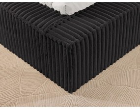 Czarne tapicerowane łóżko dwuosobowe ze schowkiem ze stelażem 160x200 cm Cloe – Ropez