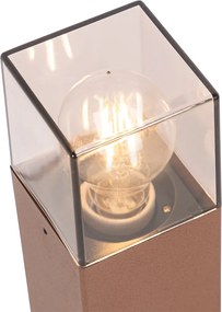 Lampa zewnętrzna 50 cm rdzawo-brązowa z kolcem do ziemi i przejściem kablowo-przewodowym - Denmark