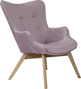 Lawendowy aksamitny fotel Niko – Ropez