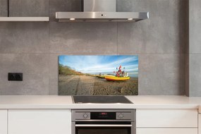 Panel szklany do Kuchni Łodzie na Plaży w Gdańsku