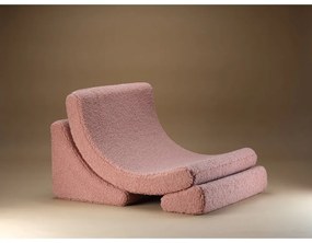 Różowy fotel dziecięcy z materiału bouclé Moon – Wigiwama