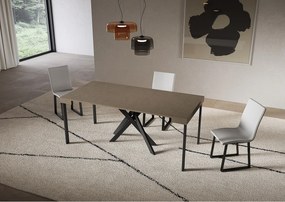 Stół konsolowy Saki Small 90x40/196 cm rozkładany z nogami w kolorze gołębiej szarości i antracytu