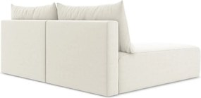 Kremowy aksamitny rozkładany/ze schowkiem narożnik (lewostronny/z szezlongiem) Kalena – Makamii