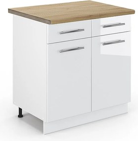 Szafka dolna do kuchni biały wysoki połysk 80x60x82 fame-line