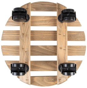Drewniany kwietnik na kółkach ø 29 cm (wysokość 8 cm) Indoor &amp; Outdoor – Esschert Design