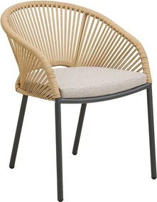 Beżowe metalowe tapicerowane krzesło ogrodowe Novella – House Nordic