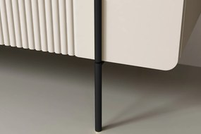 Komoda Malmi 200 cm - kaszmir / crema bianca / czarne nóżki