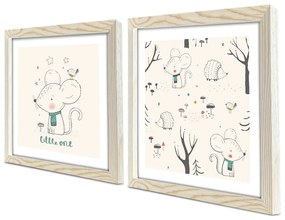 Obrazki dziecięce zestaw 2 szt. 33x68 cm Little One – Wallity