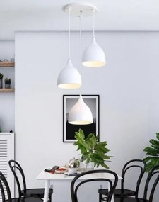 Lampa sufitowa loftowa metalowa wisząca AT17-3SZ-Biała