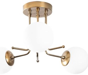 Lampa sufitowa w biało-złotym kolorze ze szklanym kloszem ø 15 cm Daisy – Opviq lights