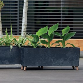Donica ogrodowa z wkładem Urbi Beton Effect 77 x 23,5 x 30 cm antracytowy PROSPERPLAST