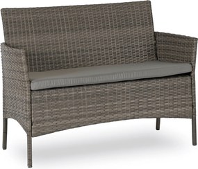 Zestaw Mebli Ogrodowych MISSISIPI Szary Sofa Krzesła Stolik Tarasowy Technorattan Nowoczesne