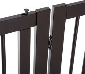 PawHut Barierka ochronna dla psów, Regulowana i Składana, z MDF, Ciemnobrązowa, 155 x 1,5 x 76 cm