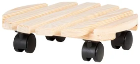 Drewniany kwietnik na kółkach ø 29 cm (wysokość 8 cm) Indoor &amp; Outdoor – Esschert Design