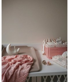 Szaroróżowy dzianinowy koc dziecięcy z bawełny organicznej 80x100 cm Sorbet – Cam Cam Copenhagen