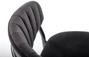 K426 krzesło czarny, nowoczesne, klasyczne, tkanina velvet, welur,