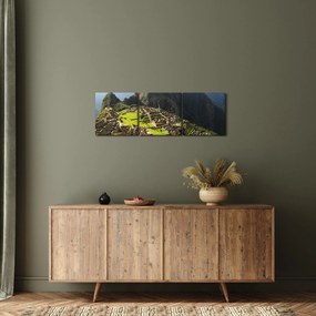 Obraz - Machu Picchu (z zegarem) (90x30 cm)