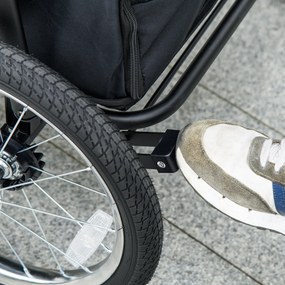 Outsunny wózek dla psa składany wygodny transporter dla zwierząt z otwieranym dachem poduszka niebieski czarny | Aosom PL