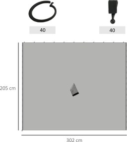 Outsunny Zasłona Zastępcza do Pawilonu 4 szt Beżowy do Pawilonu 3x3m 302x205cm | Aosom PL