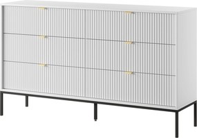 Komoda STELLARE 154 cm do Salonu Sypialni 6 Szuflad Biały