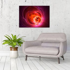 Obraz na szkle - nowoczesny obraz różowej abstrakcji (70x50 cm)