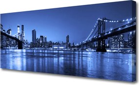Obraz canvas Most nad Wieczornym Miastem