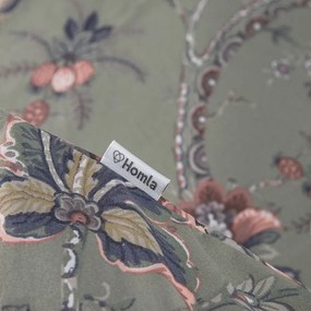 Komplet pościeli z mikrofibry CLARAS szara w liście i kwiaty 200x220 cm HOMLA
