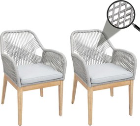 Krzesło ogrodowe MCW-H56b (zestaw 2 sztuk),  jasnoszary Poduszki jasnoszary