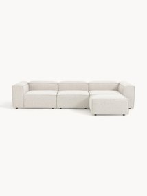 Sofa modułowa Bouclé z pufem Lennon (4-osobowa)