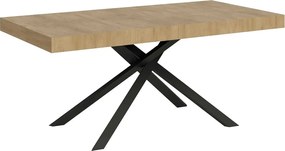 Stół rozkładany 200/304x90 cm Karida dąb naturalny nogi antracytowe