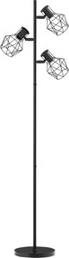 HOMCOM Lampa stojąca z 3 regulowanymi elementami oświetleniowymi, struktura przypominająca drzewo, do salonu i sypialni, metal, Kolor Czarny