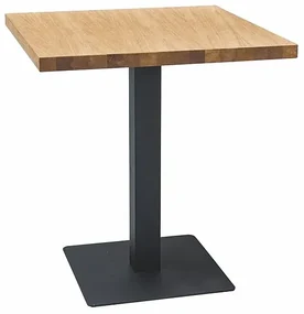Stół PURO 70x70 dąb laminat/czarny SIGNAL