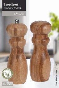Młynek do pieprzu i soli NATURAL, 16,5 cm